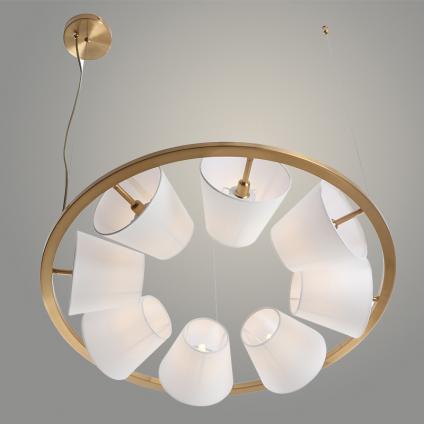 Люстра 15713/8 ANB бронза/белый абажур 8x30W G9 d720 h770, STR24